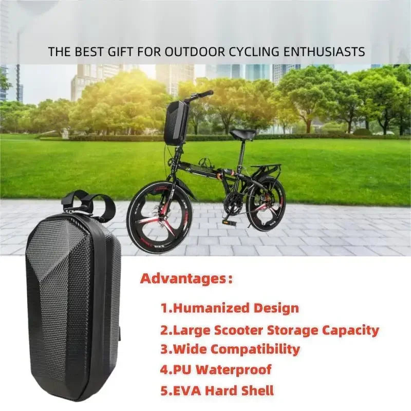 Electric Scooter Front Bag Waterproof EVA Hard Shell Bags Reflective Handlebar Hanging Bag Storage Accessories for Xiaomi M365 Qme
