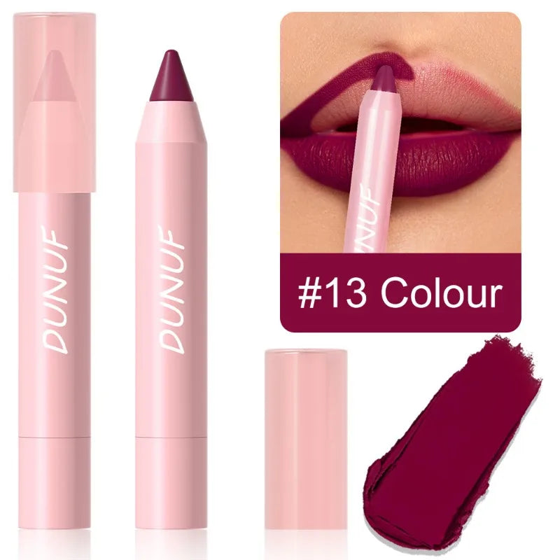 18 Colors Matte Lipstick Pen Soft Silky Velvet Lip Liner Pencil Sexy Full Color Lip Crayon Waterproof Lasting Beauty Maquillaje Qme 13