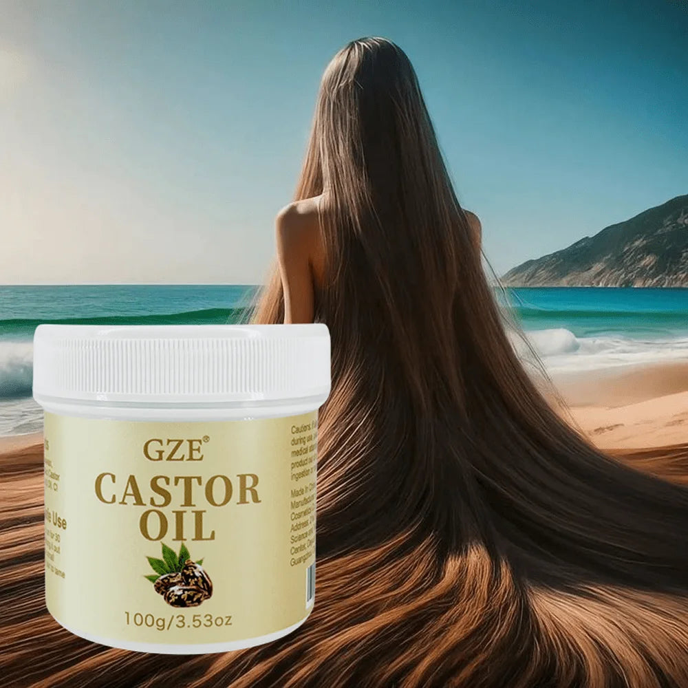 GZE Castor Oil Hair Oil Pressing Oil Deep Conditioning Repair Split Ends Anti-Breakage Silky Hair For Dry Hair Hydrating Qme
