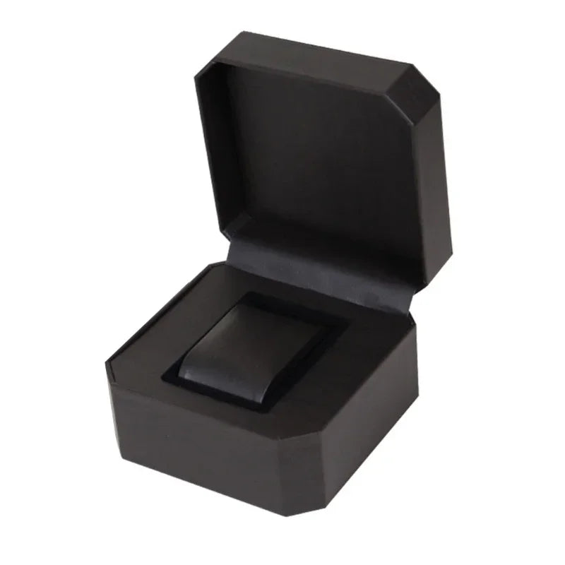 Portable Watch Box PU Leather Watch Case Organizer Storage Holder for Men Women Bracelet Vintage Jewelry Box with Leather Pillow Qme black