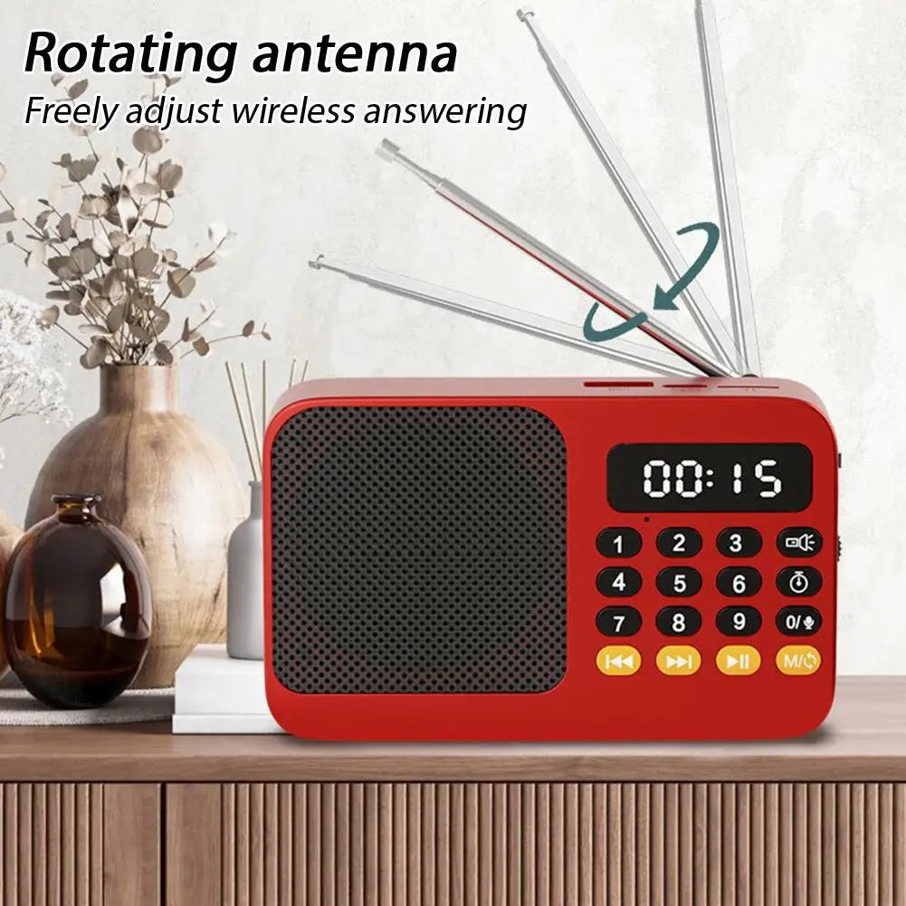Handheld Rechargeable Digital FM USB TF MP3 Player Portable Radio Music Player Speaker Devices Supplies With LED Display Radio Qme
