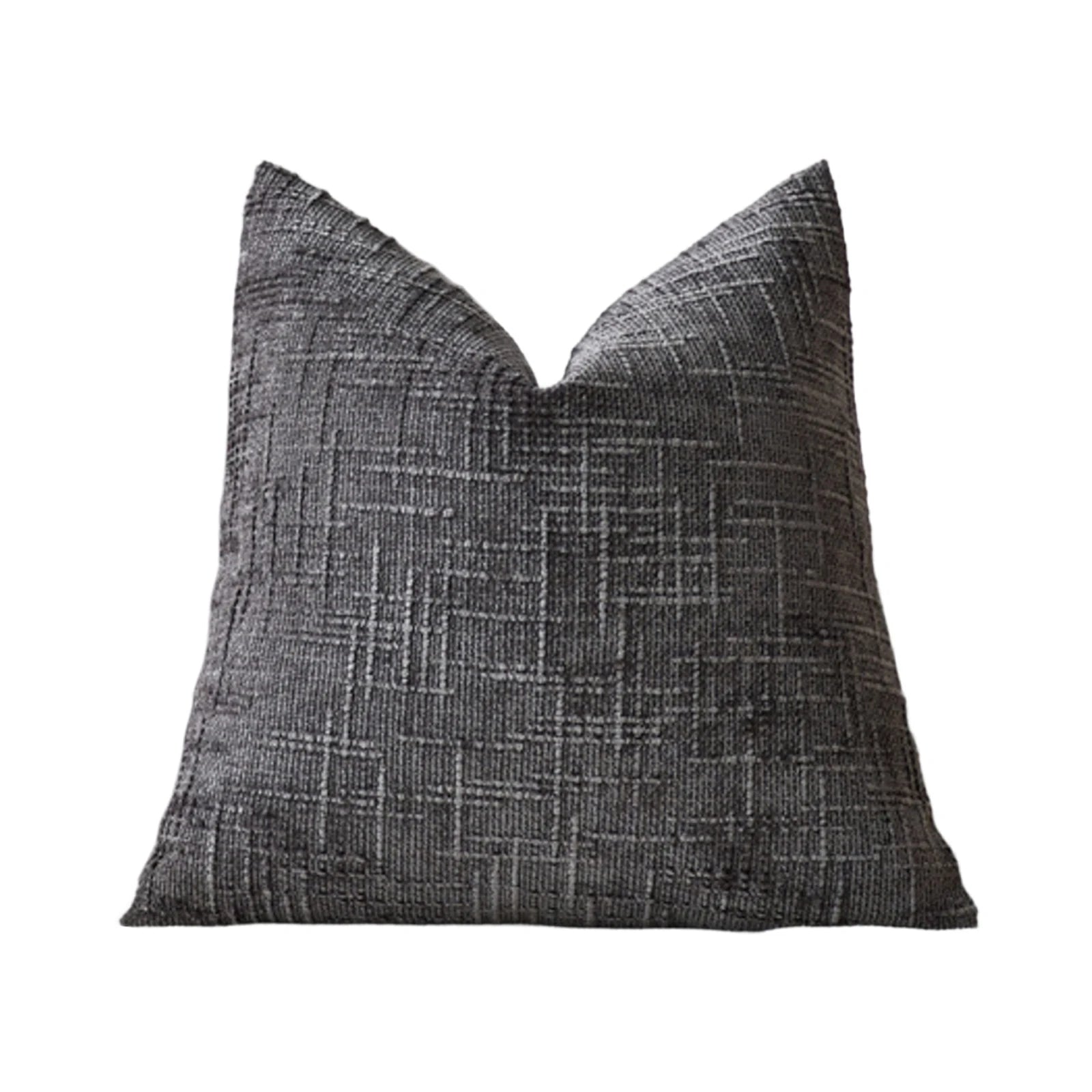 Vintage Solid Color Square Chenille Pillow Covers Texture Home Resturant Decorative Cushion Cases Skin-friendly Bed Supplies Qme Dark Gray One Size