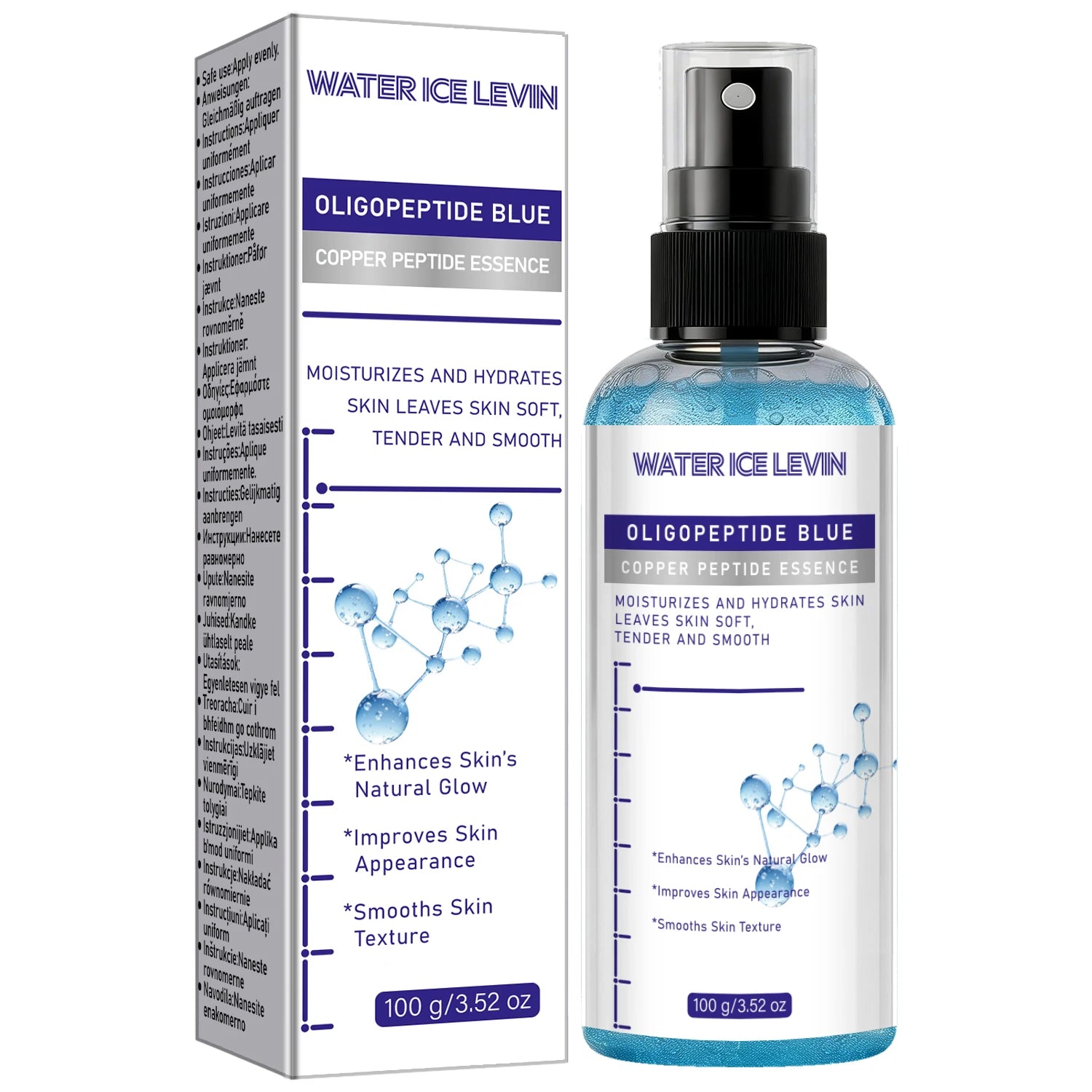 Copper Peptide Body Oil with Collagen, Moisturizing & Smoothing Skin Care Qme SKY BLUE 100g