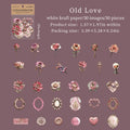 30 Sheets/Bag Vintage Floral Theme Stickers for Scrapbooking DIY Collage Material Phone Case Frame Computer Decoration Qme 6
