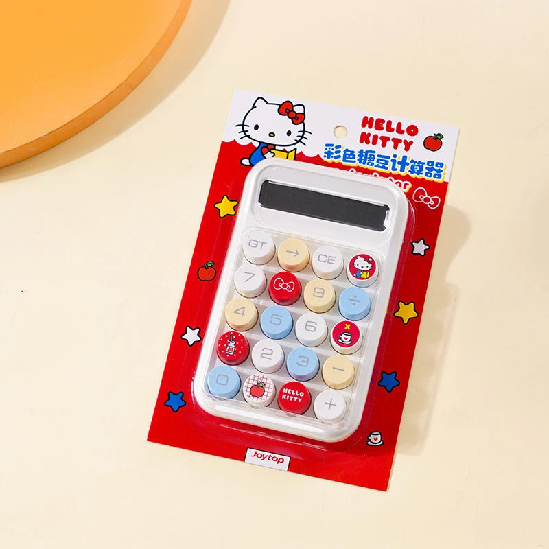 Hello Kitty Colorful Button Calculator Stylish Mechanical Buttons in Jelly-Like Colors For Students, Accountants,and Office Use Qme