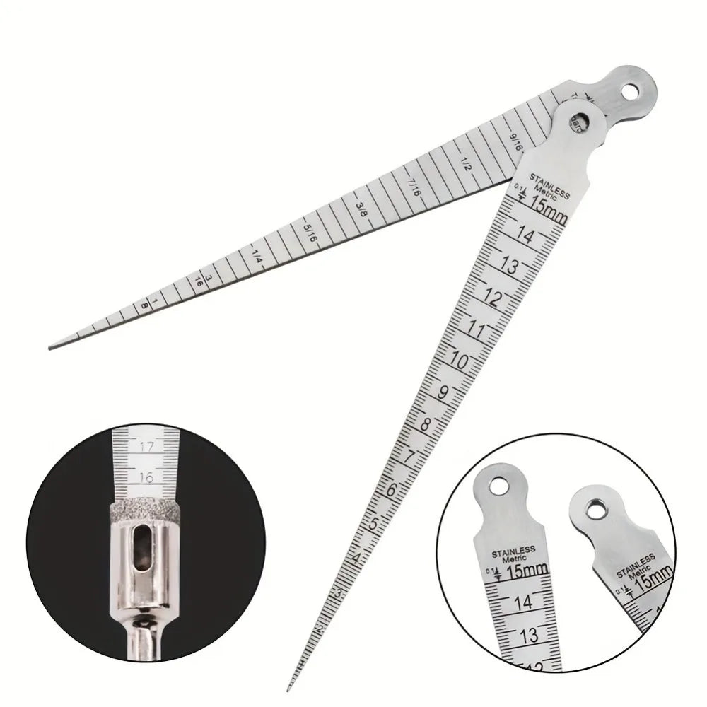 1-15mm Stainless Steel Taper Gauge, Wedge Feeler Gauge for Gap and Hole Measurement Qme