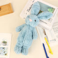 Animal Rabbit Shape Plush Pencil Case Cute Stuffed Toy Stationery Qme Blue