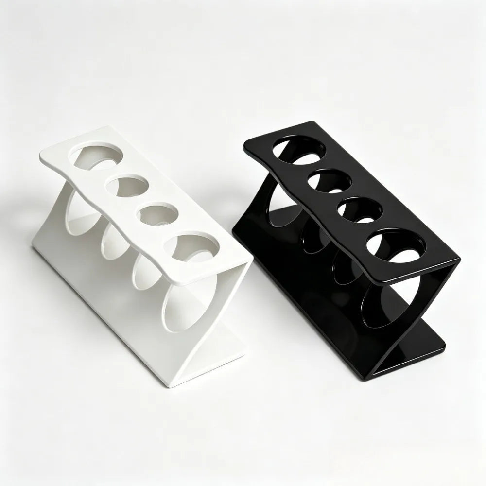 Multi Slot Bathroom Toothbrush Holder Stand Counter Top Toothpaste Shaver Storage Rack Decor Organizer For Family Bathroom Qme Black White