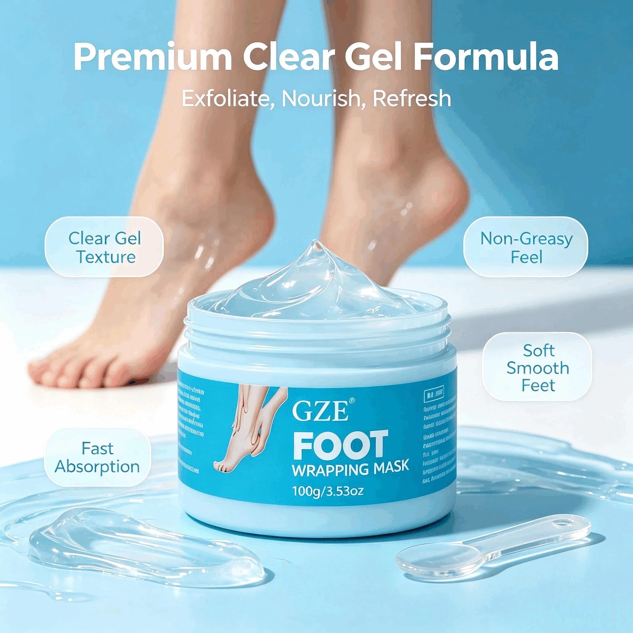 GZE Peel Off Foot Wrapping Mask, Exfoliating Hydrating Foot Peel Mask, Remove Dead Skin Calluses, Repair Cracked Rough Dry Heels Qme