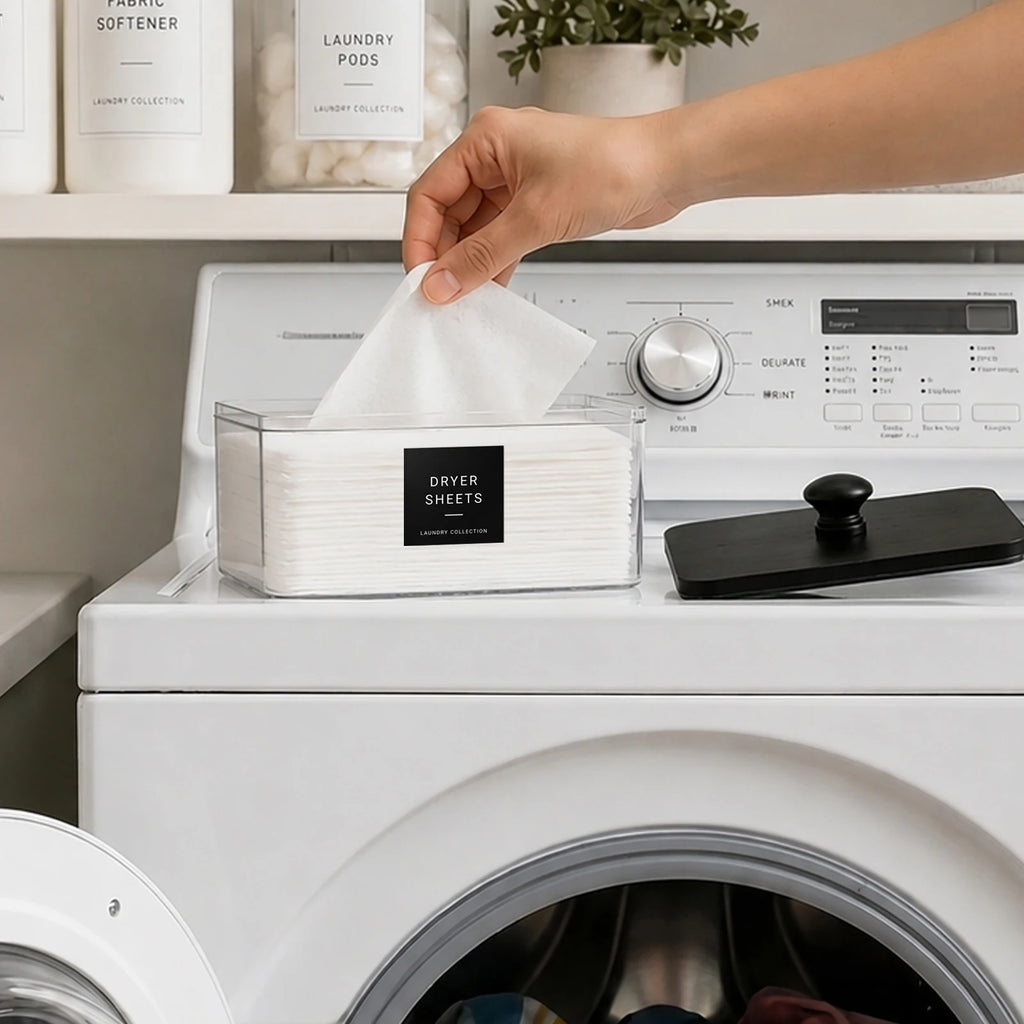 Laundry Room Organization Set Laundry Detergent Dispenser Bottles for Pods, Scent Boosters, Dryer Sheets, Fabric Softener Qme