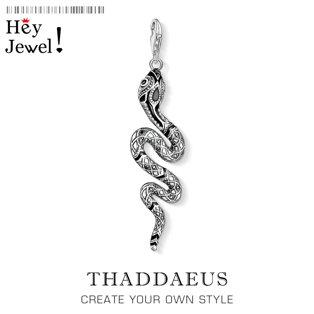 Pendant Black Snake Brand Fashion 925 Sterling Silver Jewelry Europe Vintage Accessories Gift For Woman Men Girls Qme Lobster Clasp