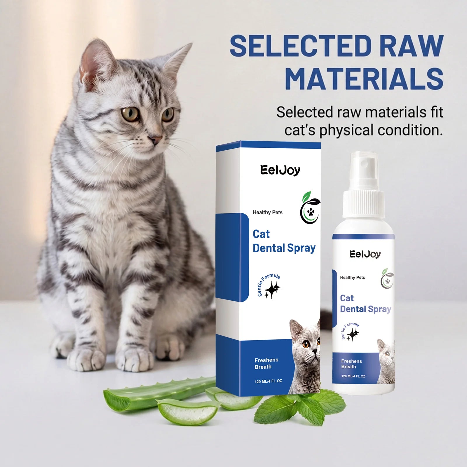 Pets Dental Cleaning Spray Removing Dental Plaque Reduce Calculus Eliminate Bad Odor Freshen Breath No-Brush Cat Oral Care Spray Qme Default Title