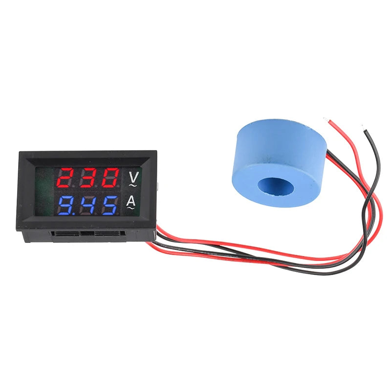 AC 50-500V Digital LCD Voltmeter Ammeter 10A 50A 100A 220V Voltage Qme
