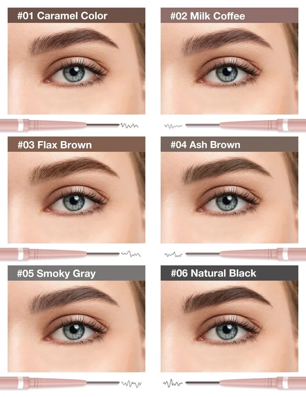 1.5mm Ultra Fine Double-ended Eyebrow Pencil Waterproof Sweat-proof Long Lasting Professional Eye Makeup Cosmetics Qme