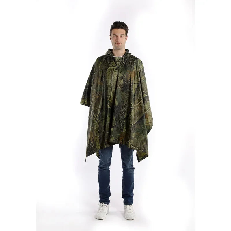 Multifunctional 3 in 1 Backpack Rain Cover Rain Poncho Waterproof Motorcycle Outdoor Hiking Awning Camping Tent Mat Qme