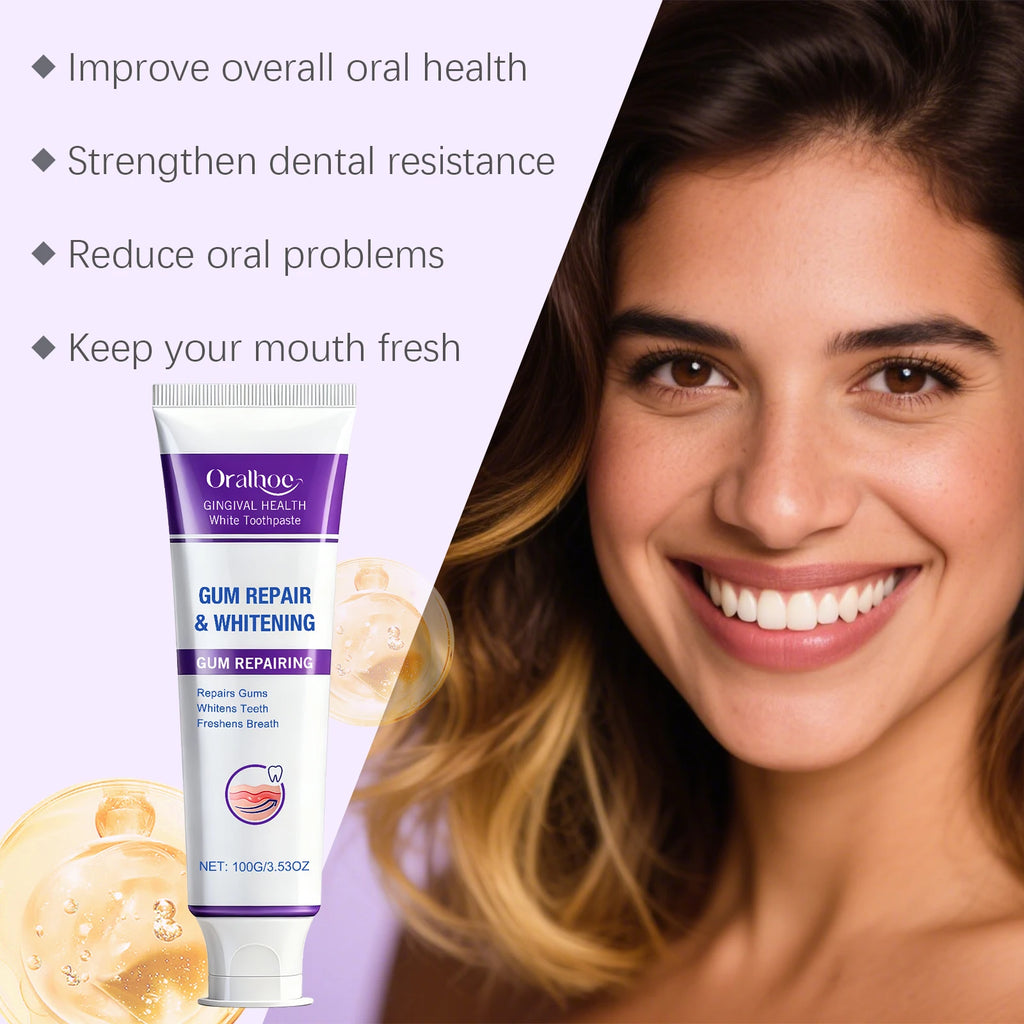 Gum Regeneration Toothpaste for Whitening Teeth Stains Tartar Removal Reduce Plaque Fresh Oral Protect Enamel Repair Toothpastep Qme