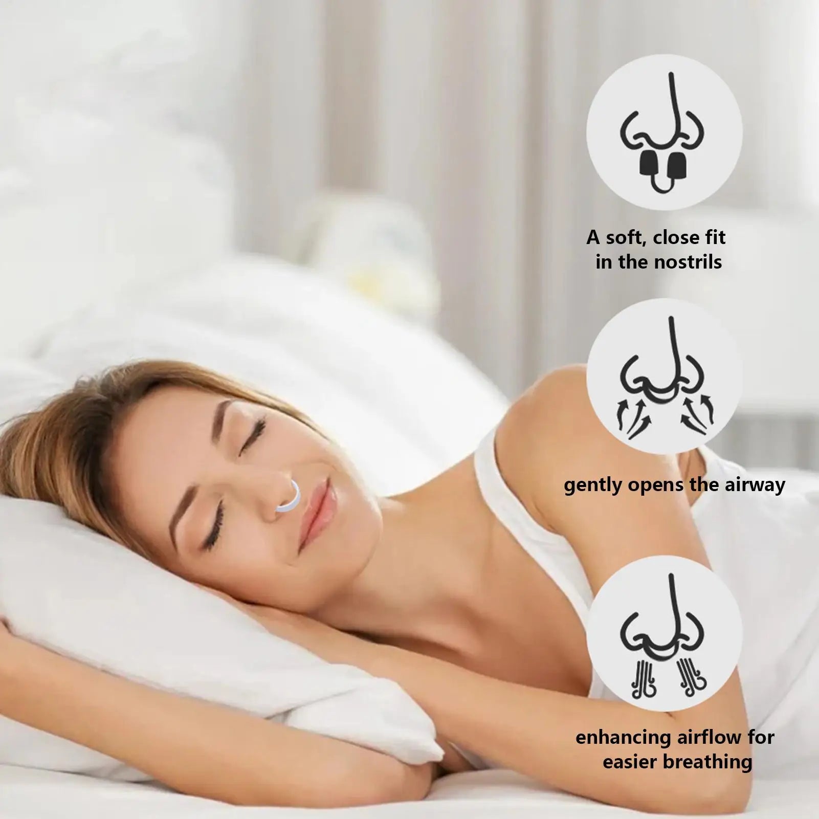 Nasal Dilator Anti Snoring Silicone Reusable Health Care Nose Vent Qme