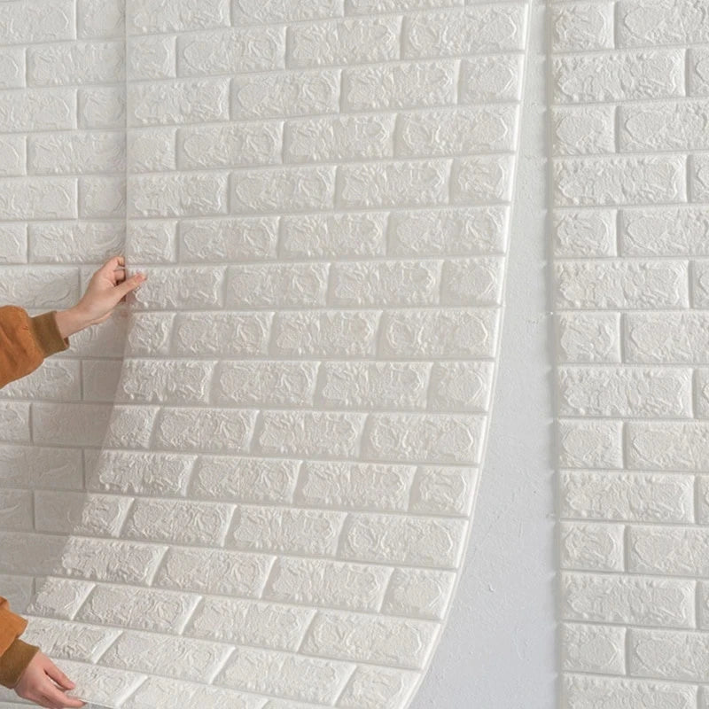 1m 3D Brick Pattern Wall Sticker Self-adhesive Panel Waterproof Qme