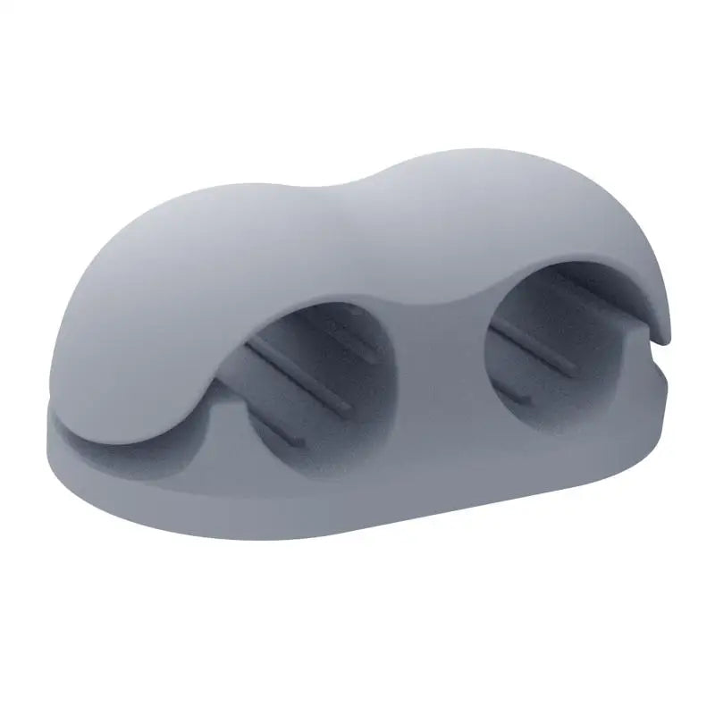 Self-adhesive Silicone Pen Holder Anti-slip Anti-loss Organizer Qme Gray Double holes