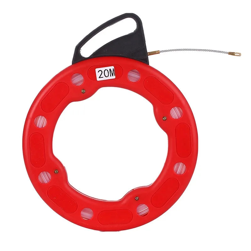 15 20 25 30m Cable Puller Fish Tape Reel Fiberglass Nylon Conduit Qme
