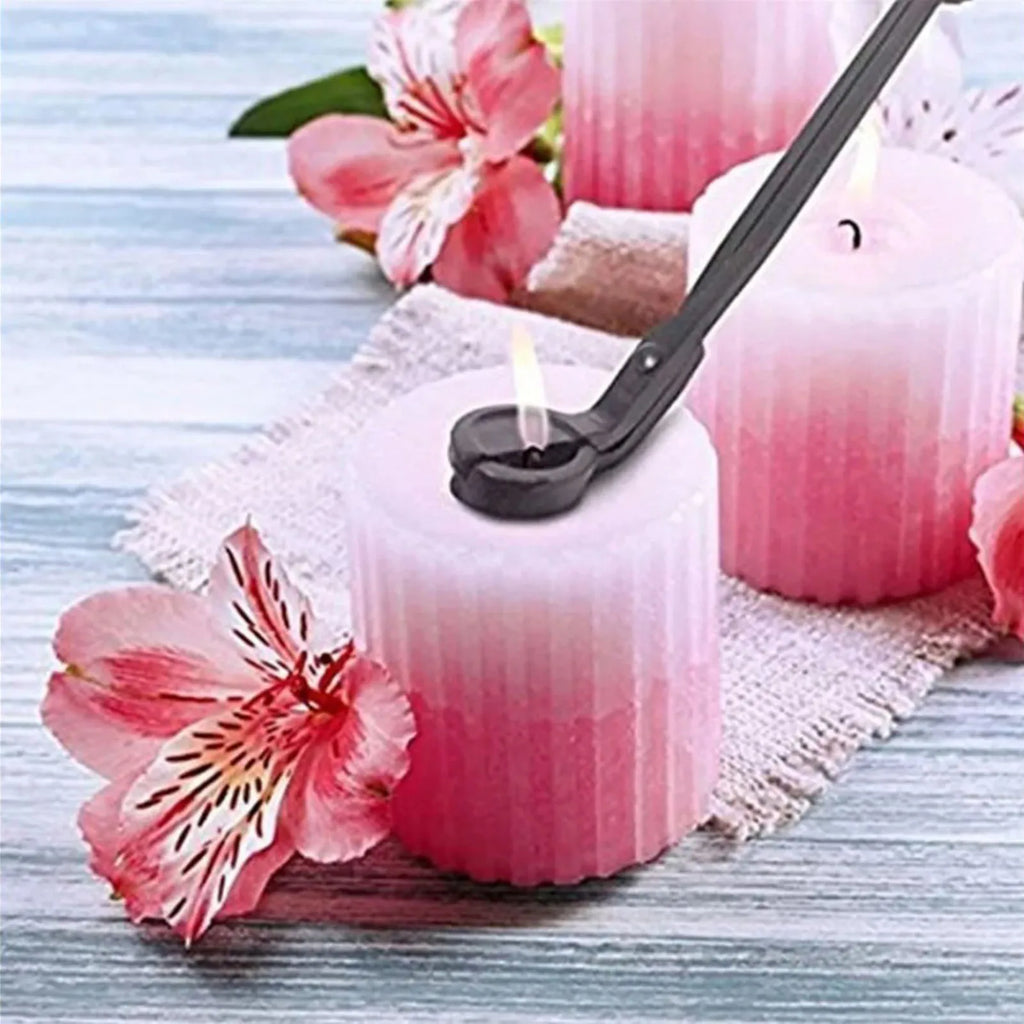 Stainless Steel Candle Extinguishing Tool Candle Trimmer Candle Scissors Candle Killing Hook Clipper Cutter Tool Black Qme
