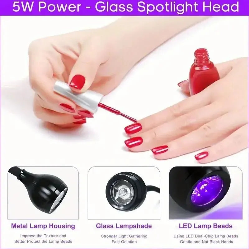 Nail Lamp LED Portable Dryer Clip Lamps Nailslamp Gel Polish Qme
