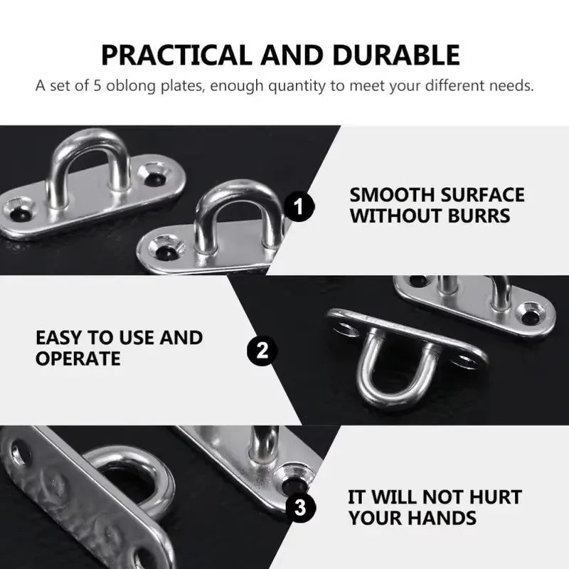 4Pcs U-Hook - Heavy Duty, Corrosion Resistant Eye Plate for Ships, Awnings and Wall Accessories, Steel Wall Hook Qme