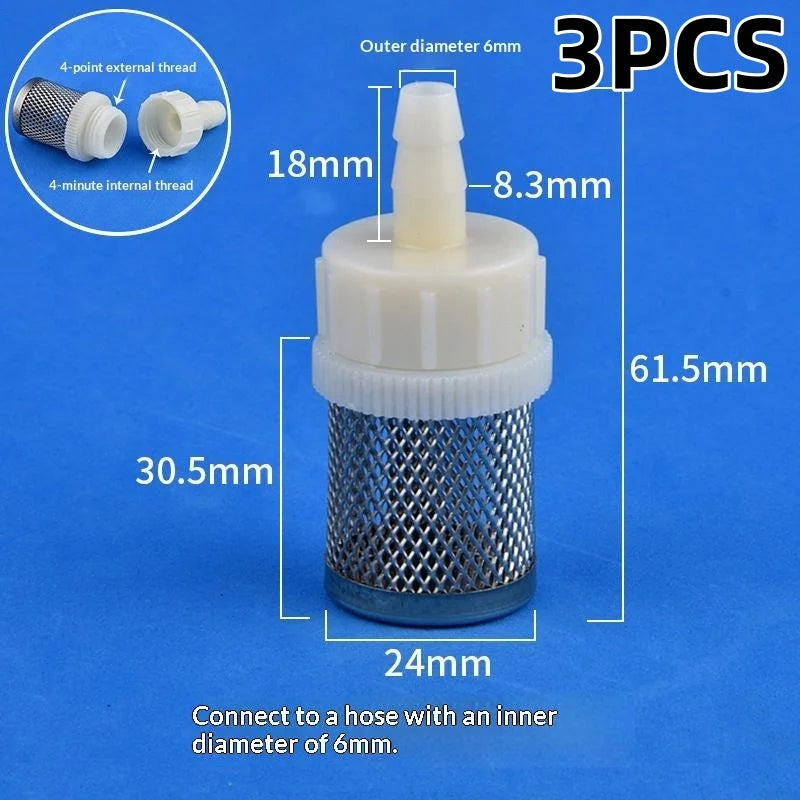 Stainless Steel Filter Fish Tank Aquarium Garden DIY Accessories 1 Qme 6mm Filter 3pcs