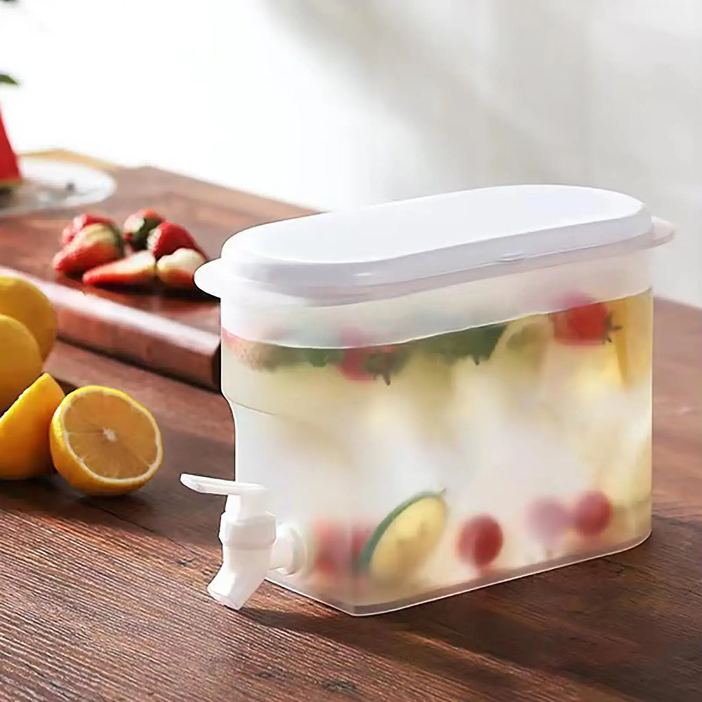 Cold Kettle Faucet Ice Bucket Water Pitcher Juice Spigot Fruit Drink Qme