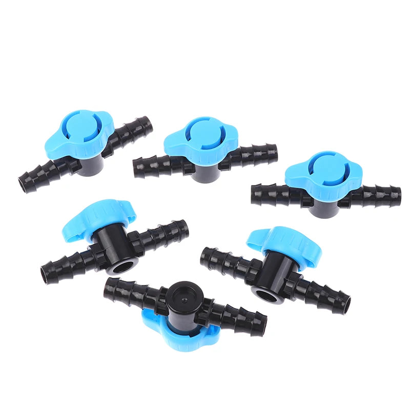 ^6Pcs 16MM Drip Irrigation Barbed Valve Hose Valve Garden Tap Drip Irrigation Pipe Connectors Water Valve For Drip Or Sprinkler Qme