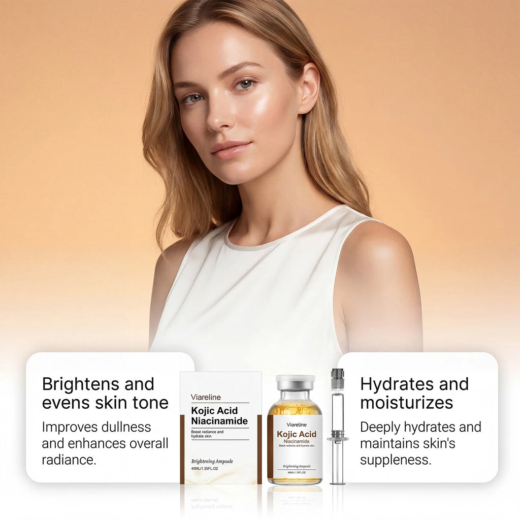 Niacinamide Brightening Ampoule Serum Face Hydrating Even Tone Nourishing Brightening Essence Kojic Acid Dark Spot Corrector Qme