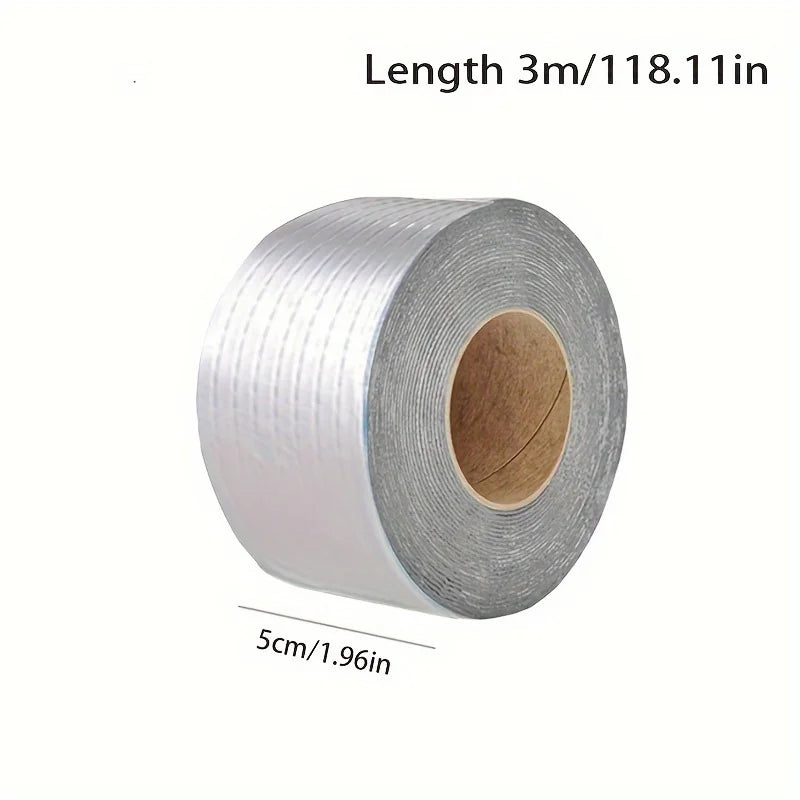1 Roll Premium Waterproof Aluminum Foil Tape - High Temperature Resistance For Wall, Pool, Roof Crack & Duct Repair Sealing Qme