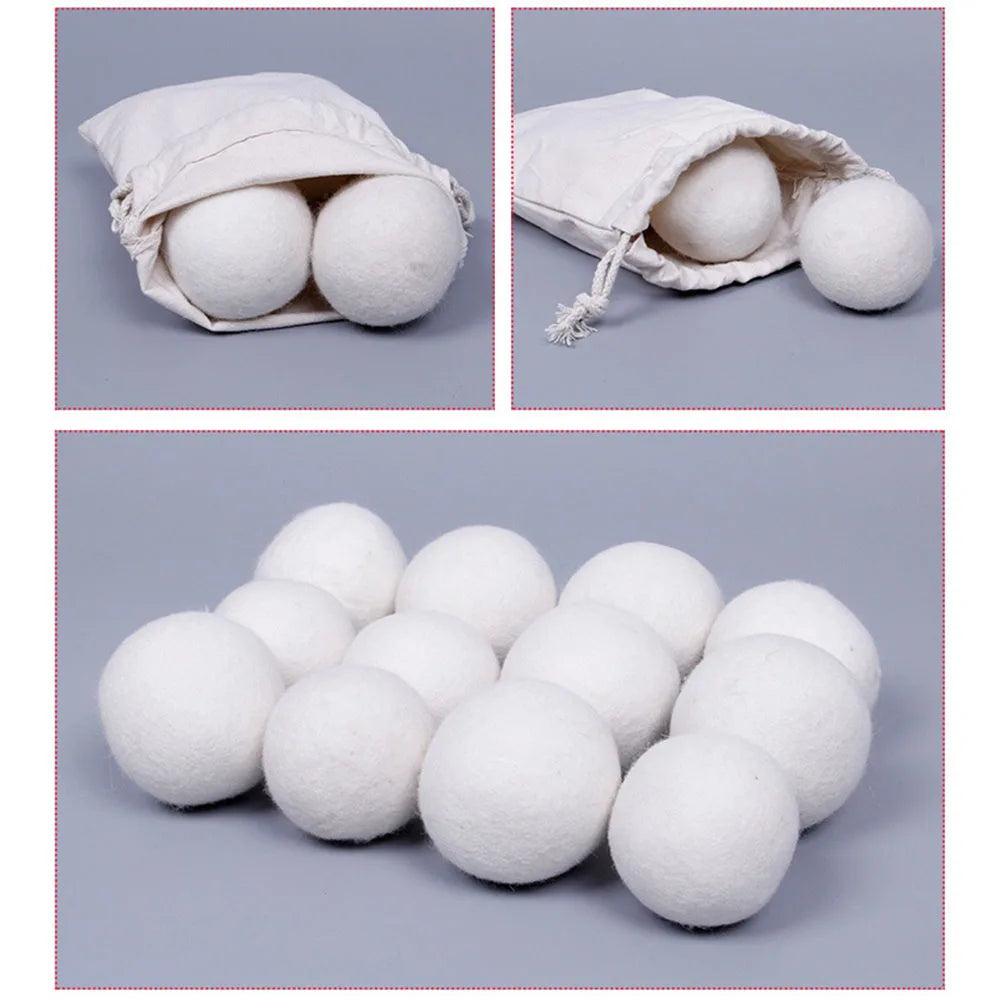 3cm/4cm/5cm Organic Wool Dryer Balls To Reduce Drying Time Wool Dryer Balls Tumble Dryer Balls Bathroom Laundry Accessories Qme