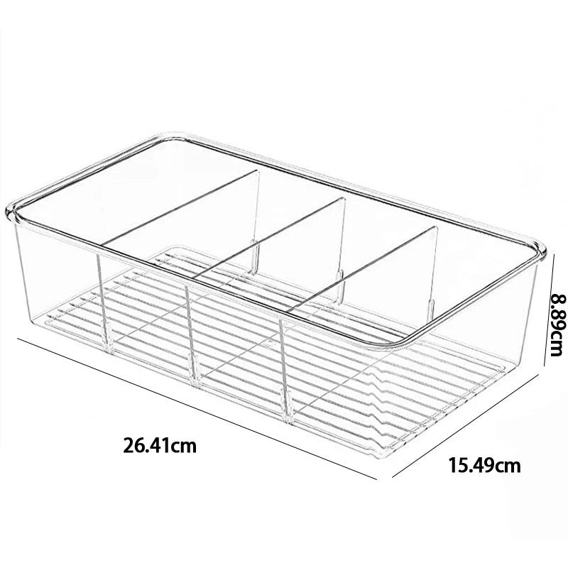 Clear Compartment Storage Box Bag Container Coffee Organizer Display Qme B
