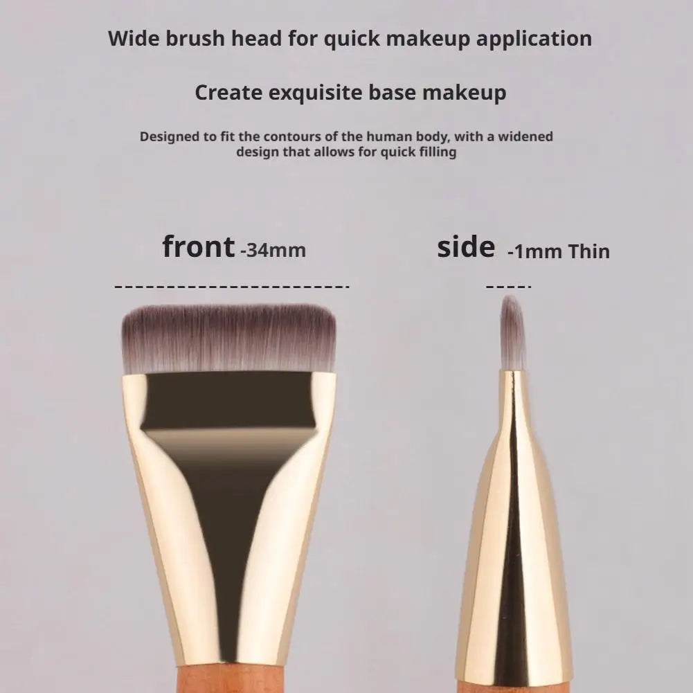 Flat Foundation Brush Liquid Makeup Ultra Thin Face Angled Blending Qme