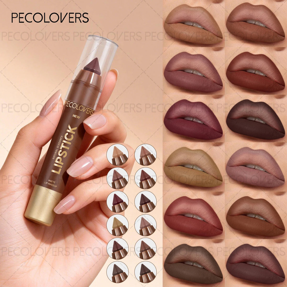 Natural Finish Lipstick Pencil Can Be Used As Lip Liner Brown Qme