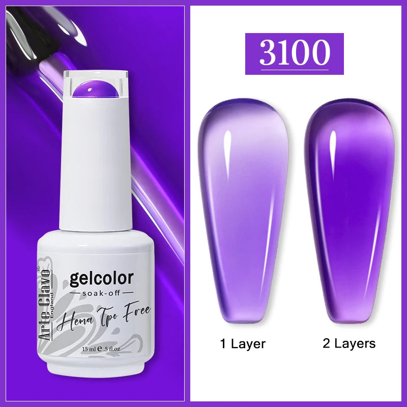 Arte Clavo Jelly Transparent Gel Nail Polish Summer Nude Pink Semi