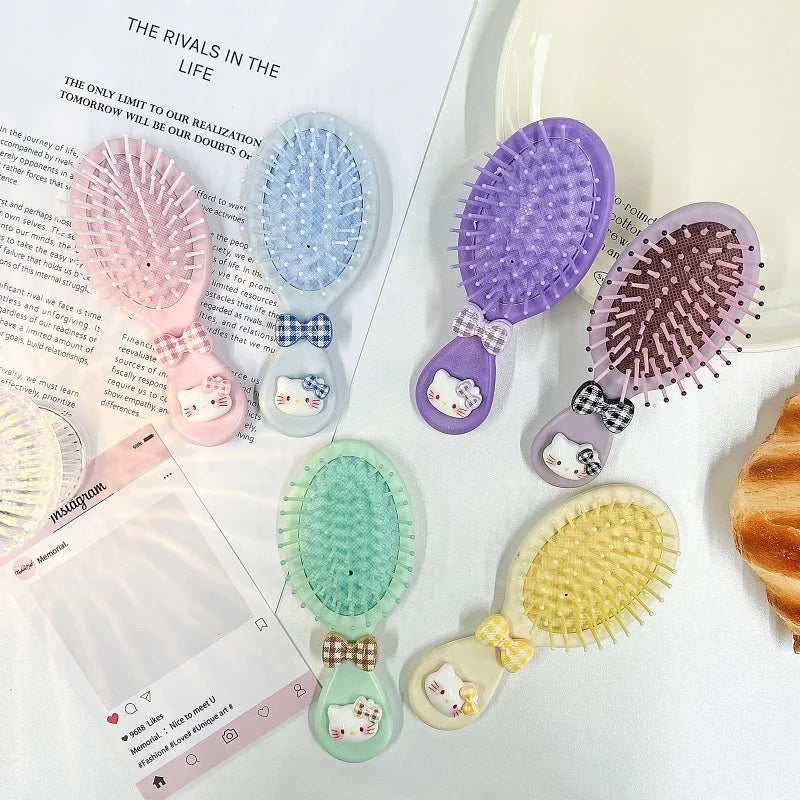 Hello Kitty Cute Cartoon Cushion Comb Resin Hair Compact Travel Qme