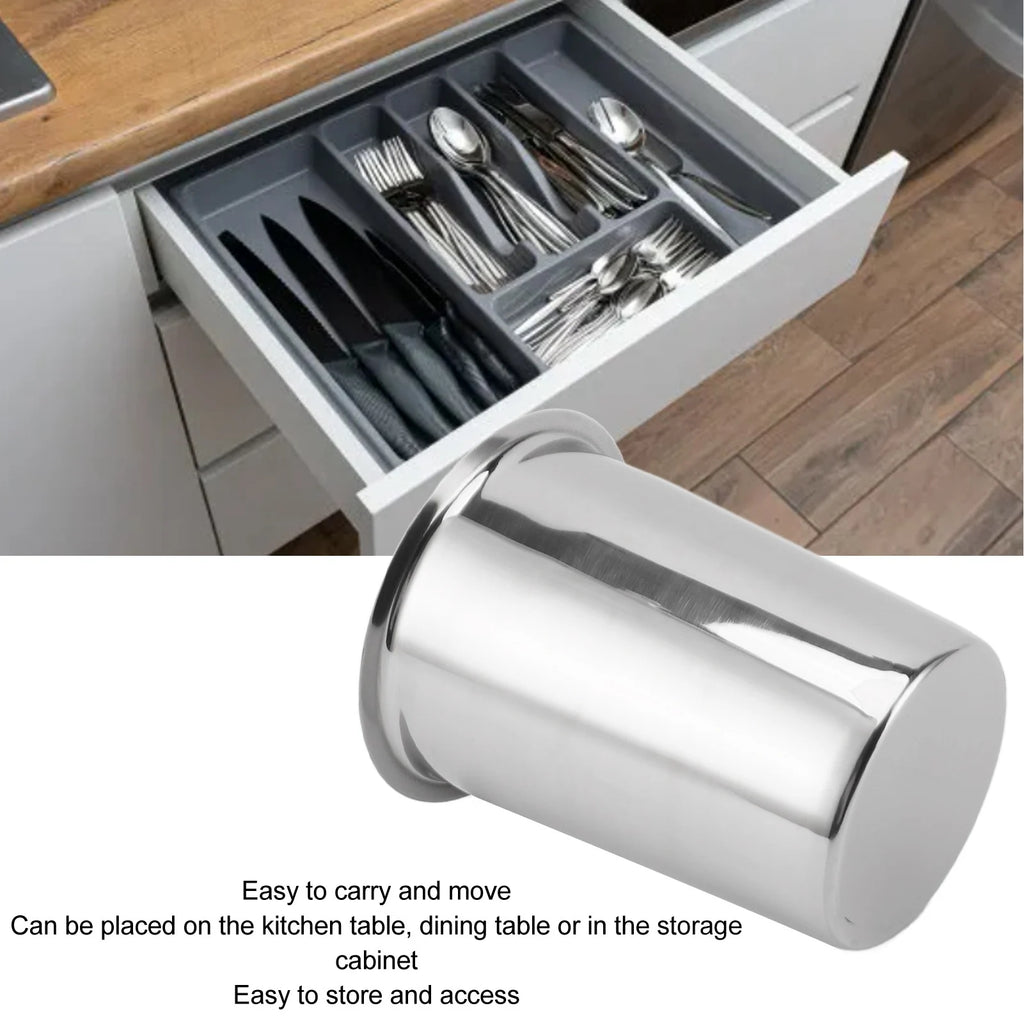 Multipurpose Stainless Steel Utensil Holder Kitchen Countertop Storage Container Mess Proof Organizer for Cooking Accessories Qme