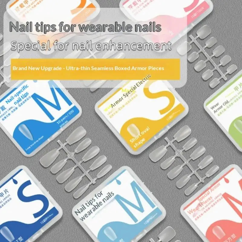 Box Nails Tips Coffin French Full Cover Medium Short NO Polishing Qme