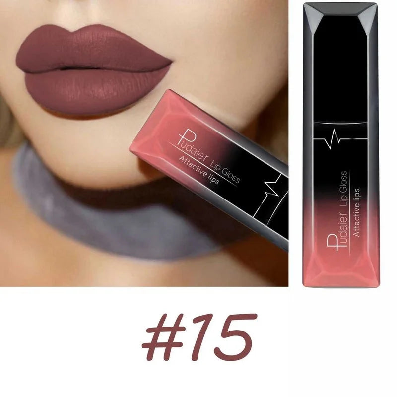 Matte Liquid Lipstick 17 Colors Long Lasting Lip Gloss Velvet Cream Qme 15