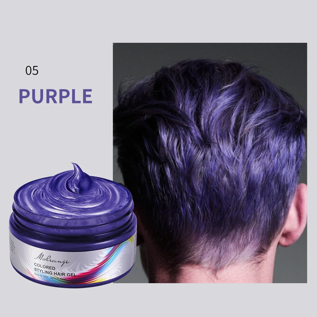 Hair Dye Styling Wax Long-lasting Formula Multiple Options Suitable Qme 05 PURPLE