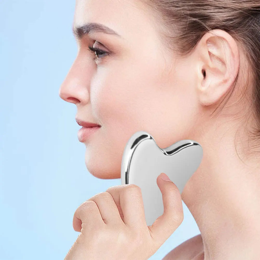 Stainless Steel Gua Sha Scraper Massager Face Neck Body Guasha Qme