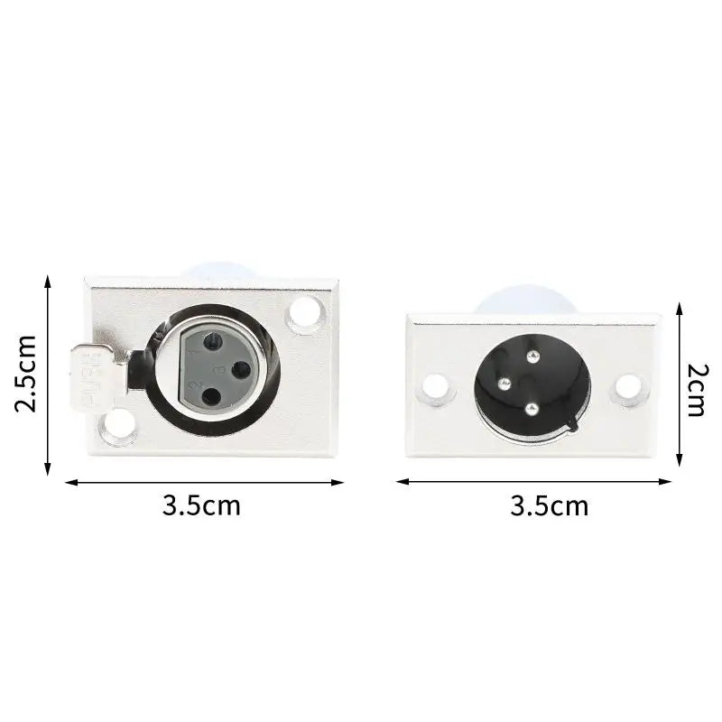 3-Pin XLR Panel Mount Jack Plug 2 Male Female Concert Stage Audio Qme