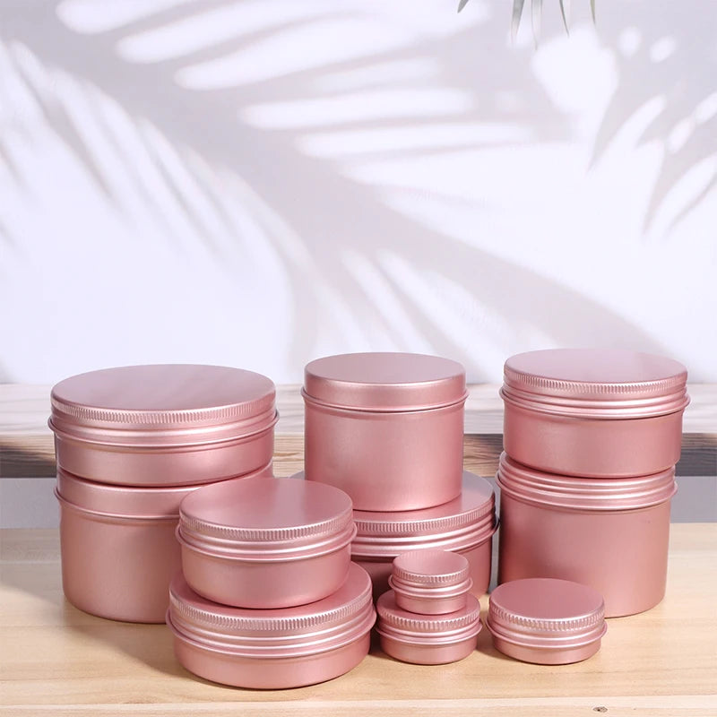 5 Refillable Cream Jars Tin Containers Screw-top Lids Lip Balm Nail Qme