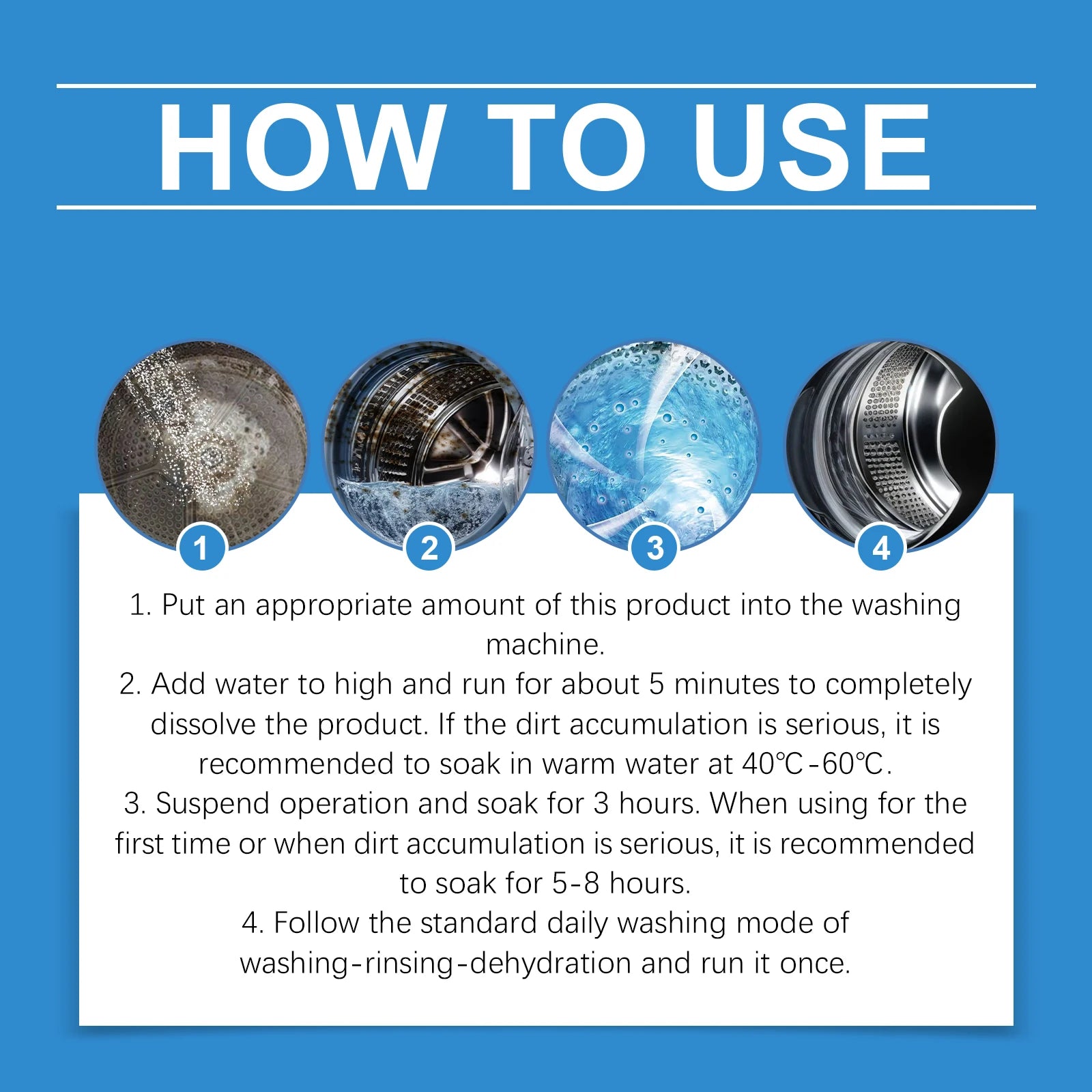 Washing Machine Cleaning Powder Effectively Clean Stubborn Dirt Eliminate Mold and Odor Multi-functional Washing Machine Cleaner Qme