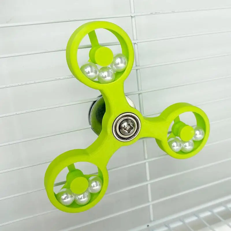 Cockatiel Conure Parakeets Interactive Bird Toys Rotating Spinner Qme green
