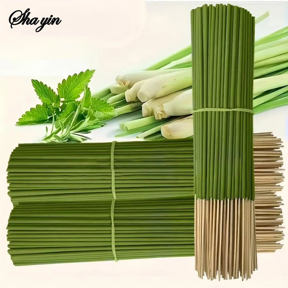 Extended Lemongrass Oil Lemongrass Stick - 45 Minute Burning Time, Artificial Wood Summer Fragrance for Home, Camping, Courtyard Qme