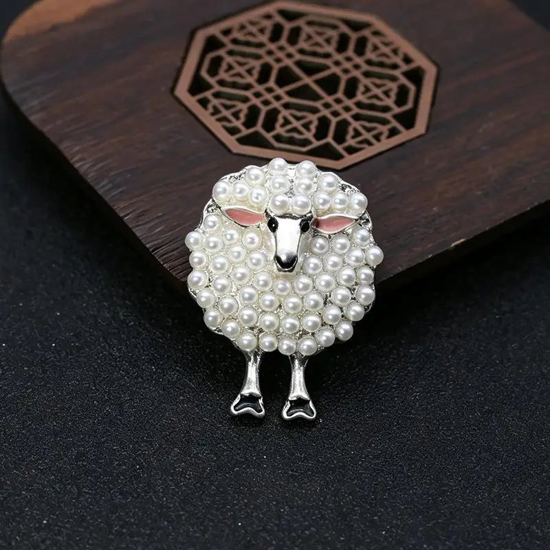 Lovely Goat Brooches For Women Unisex Rhinestone Beautiful Year Of The Sheep Animal Brooch Pin New Year Gifts Qme style 6
