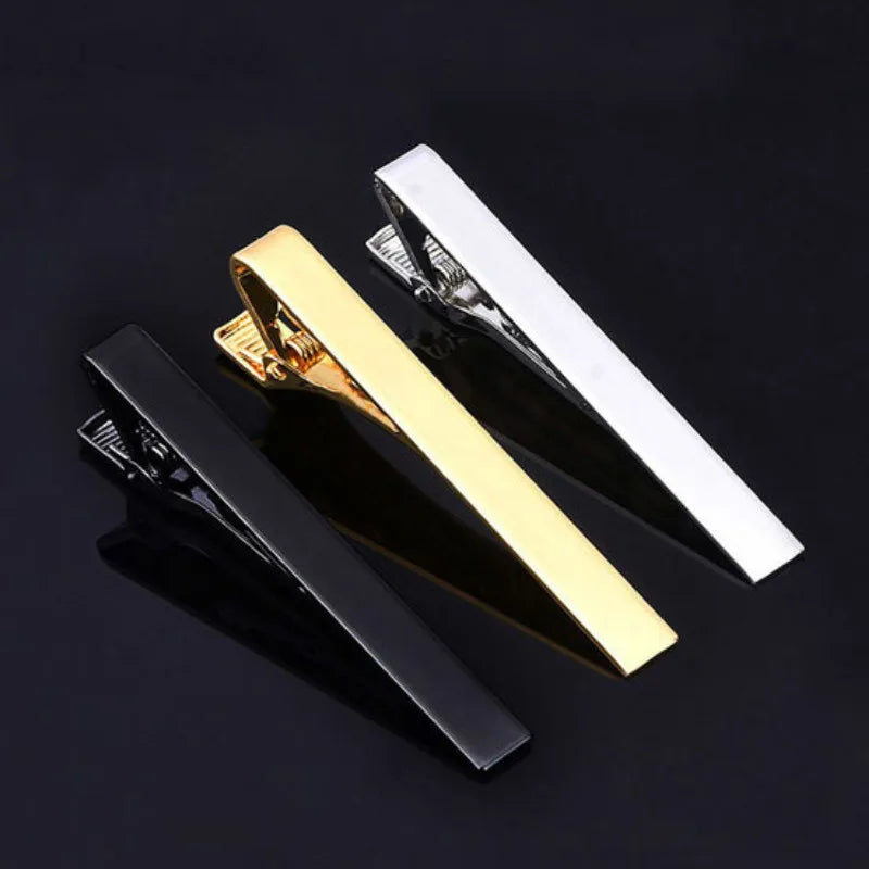 Tie Clip Men Metal Copper Simple Bar Clasp Practical Necktie Qme